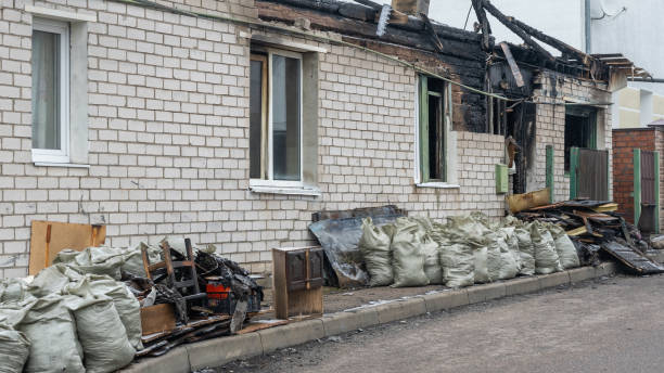 Professional Fire Damage Restoration technician working in Burkittsville, MD